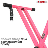 5Core Keyboard Stand Double X Style Adjustable Lift Piano Riser For 49 To 88 Keys BABY PINK
