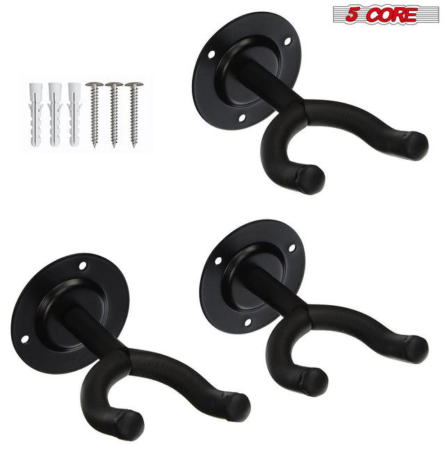 5 Core Guitar Wall Mount 3Pc Wall Mount for Classical Electric Acoustic Bass Guitars for Home Studio