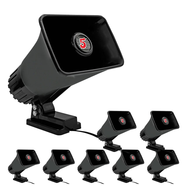 5 Core PA Horn Speaker 8Pcs 6 Inch 50W Loud Audio Outdoor Speakers System 8Ohm Reflex Megaphone