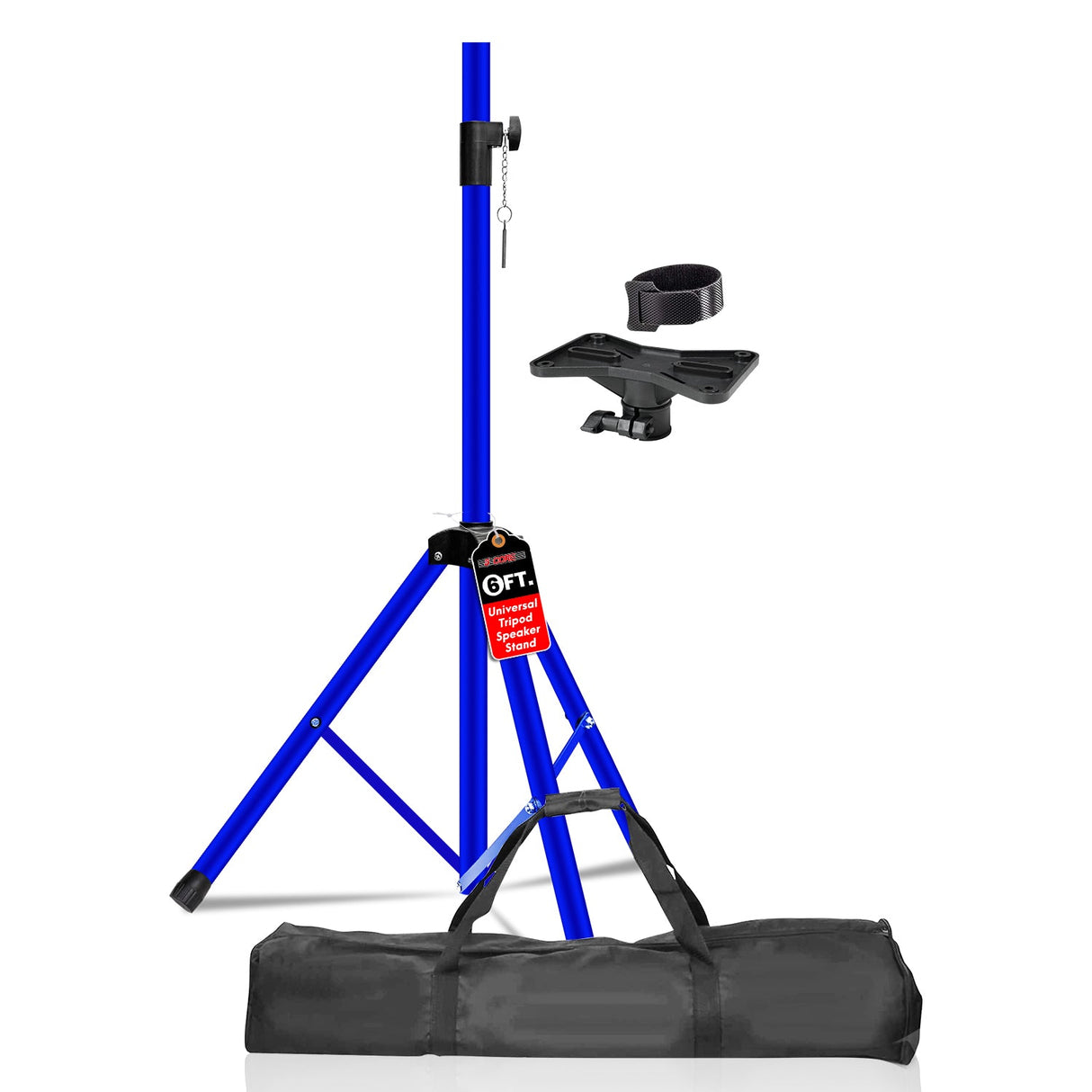5Core Speaker Stand Tripod Tall Adjustable 72 Inch DJ Pole Mount Studio Monitor Stands BLUE 1 PK