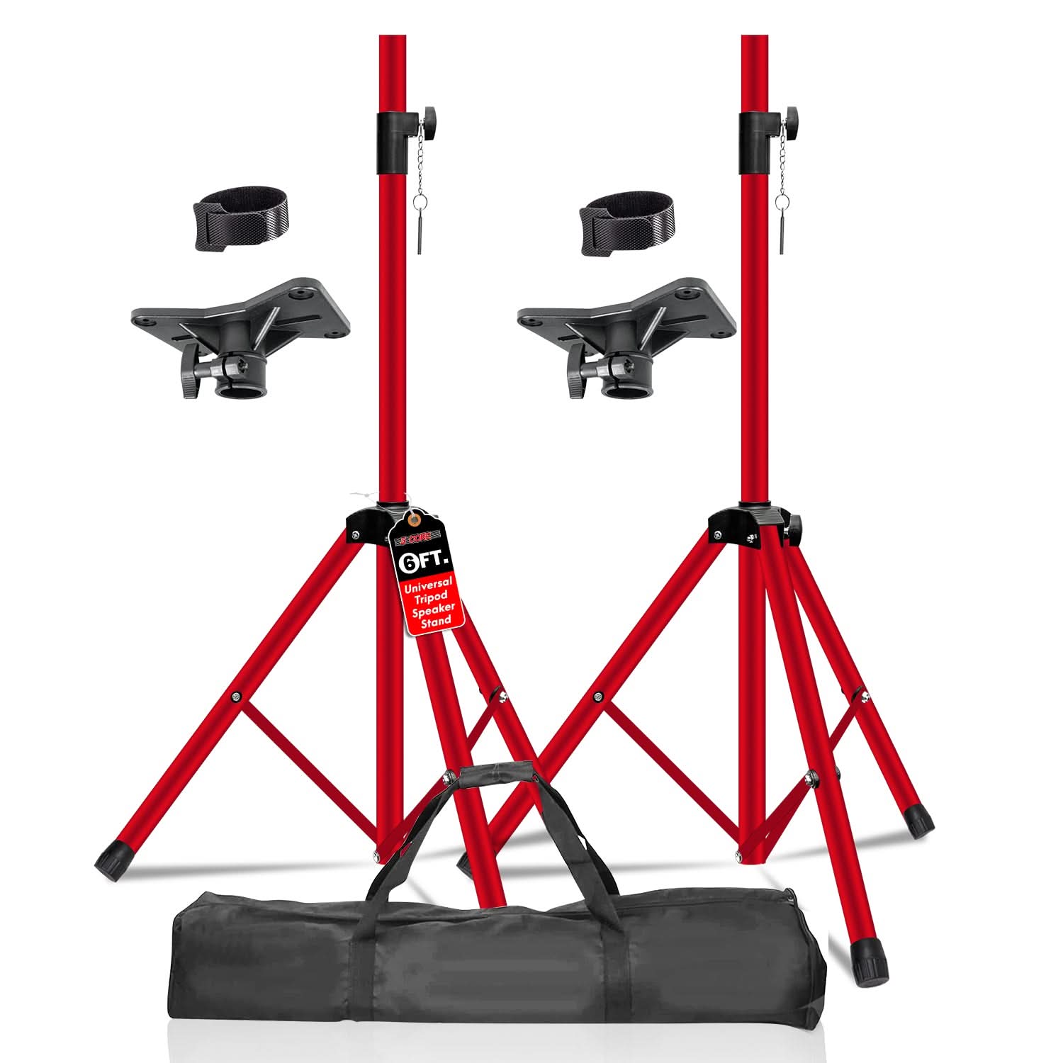 Pair Rockville RVES1 Adjustable Tripod DJ PA Speaker Stands+Carry Bag/Universal