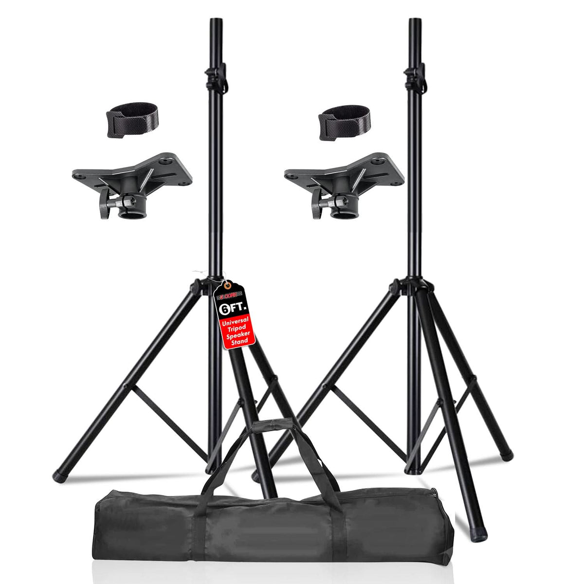 5 Core Speaker Stand Tripod Pair Adjustable PA DJ Universal Pole Mount