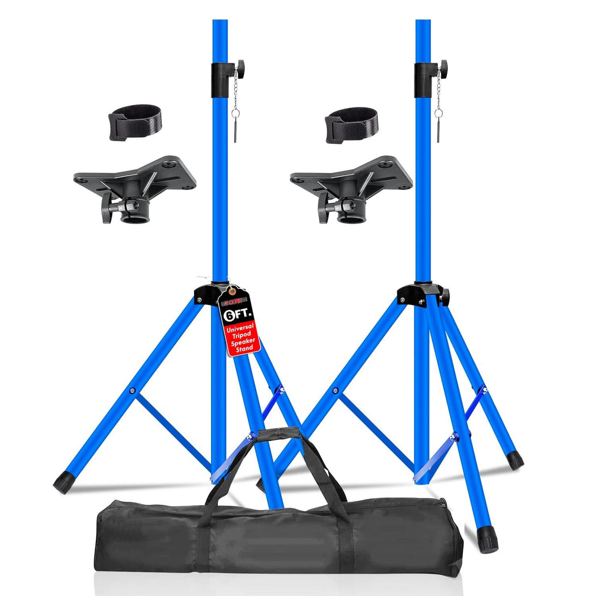 5 Core Speaker Stand Pair Adjustable PA DJ Tripod Stands Heavy Duty w 35mm Insert 132 Lbs Capacity