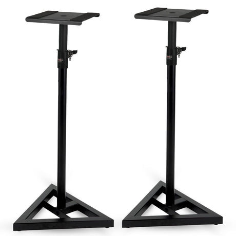 5 Core Speaker Stand 2Pc Heavy Duty Adjustable Telescoping Height 59.5" Triangle Base 100Lb Capacity