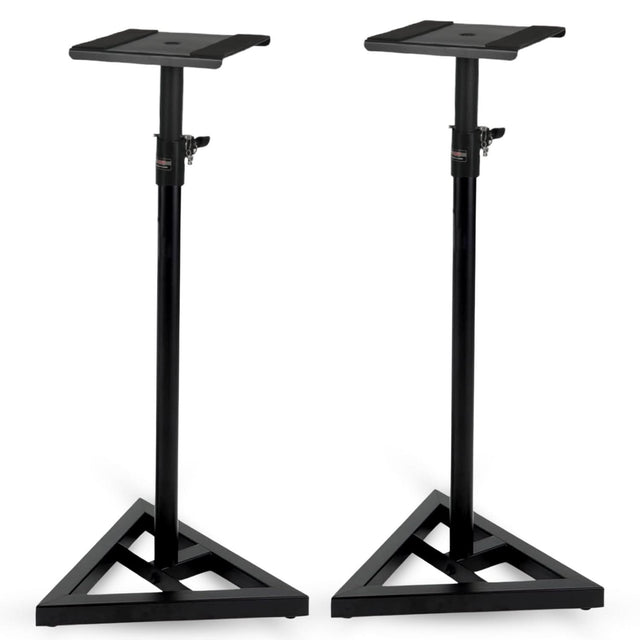 5 Core Speaker Stand 2Pc Heavy Duty Adjustable Telescoping Height 59.5" Triangle Base 100Lb Capacity