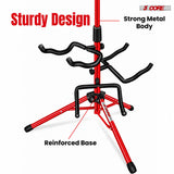 5CORE Triple Guitar Stand Floor Adjustbale for Acoustic/ Electric/ Bass/ Banjo