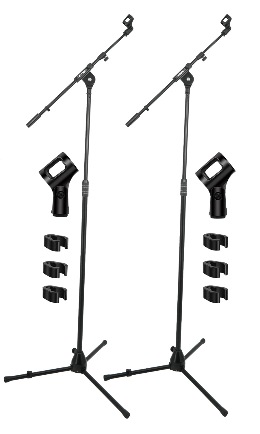 5 Core Mic Stand 2Pcs Adjustable 82" Microphone Stands Floor w 180° Telescoping Metal Boom Arm