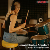 5 Core Drum Throne 3" Thick Padded Comfortable Guitar Stool Drummer Chair Adjustable Musician Seat