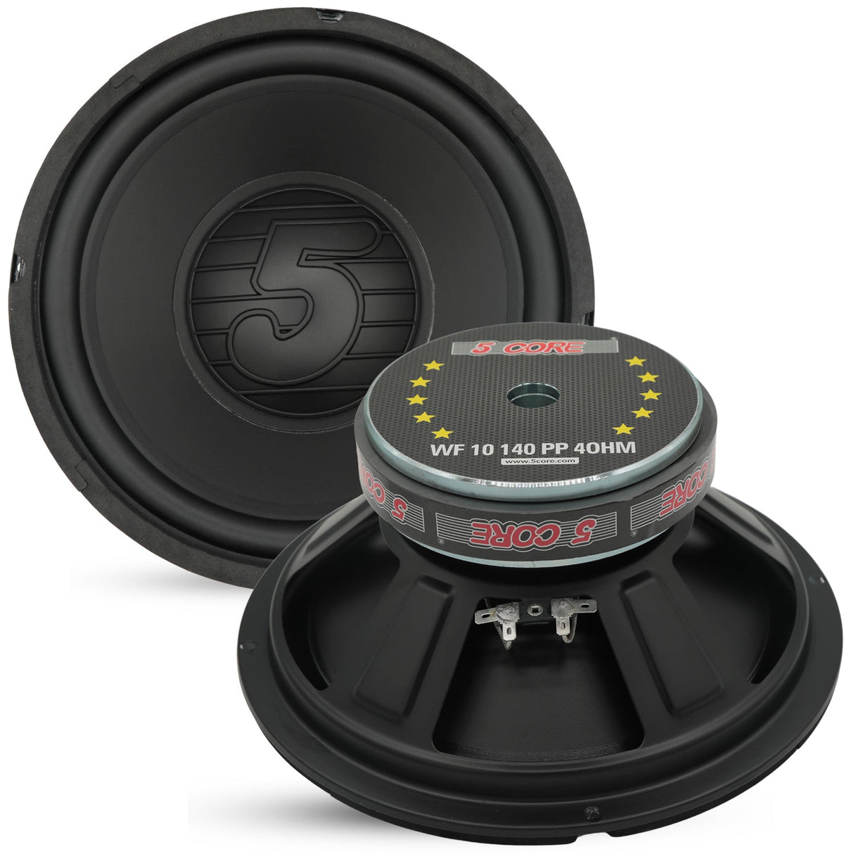 5 Core 10" Subwoofer 300W Car Audio Woofer 4 Ohm Replacement Deep Bass Sub Loud Speaker for Vehicle