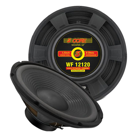 5 Core 12" Subwoofer 120W Car Audio Sub Woofer 8 Ohm Deep Bass Replacement Component Loud Speaker