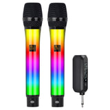5 Core Microphone Wireless Karaoke Singing Mic Rechargeable Microfonos Inalambricos w LED Lights