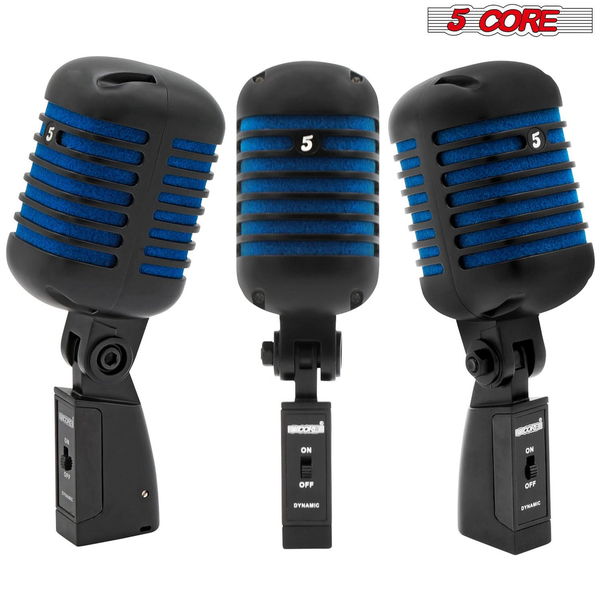 5Core Vintage Microphone Classic Dynamic Professional XLR Studio Retro Style Mic Blue