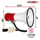 5Core Megaphone Bullhorn Speaker 50W Bull Horn Cheer Megafono 1200 Yards