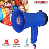 5Core Megaphone Bullhorn Speaker 15W Mini Battery Power Bull horn w Siren 400 Yard Range Blue
