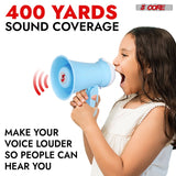 5Core Megaphone 15W Bull Horn Kids PA Speaker w 400 Yards Range Siren Lightweight Loud Mini Megafono