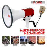 5Core Megaphone Bullhorn Speaker 50W Bull Horn Cheer Megafono 1200 Yards