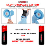 5 Core Megaphone Bullhorn Speaker 15W Mini Battery Power Bull horn w Siren 400 Yard Range SKY BLUE