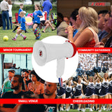 5Core Megaphone Bullhorn Speaker 15W Mini Battery Power Bull horn w Siren 400 Yard Range White