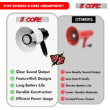 5Core Megaphone Bullhorn Speaker 30W LED Bull Horn Battery Power Cheer Megafono 800 Yard