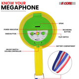 5Core Megaphone Bullhorn Speaker 15W Mini Battery Power Bull horn w Siren 400 Yard Range Yellow
