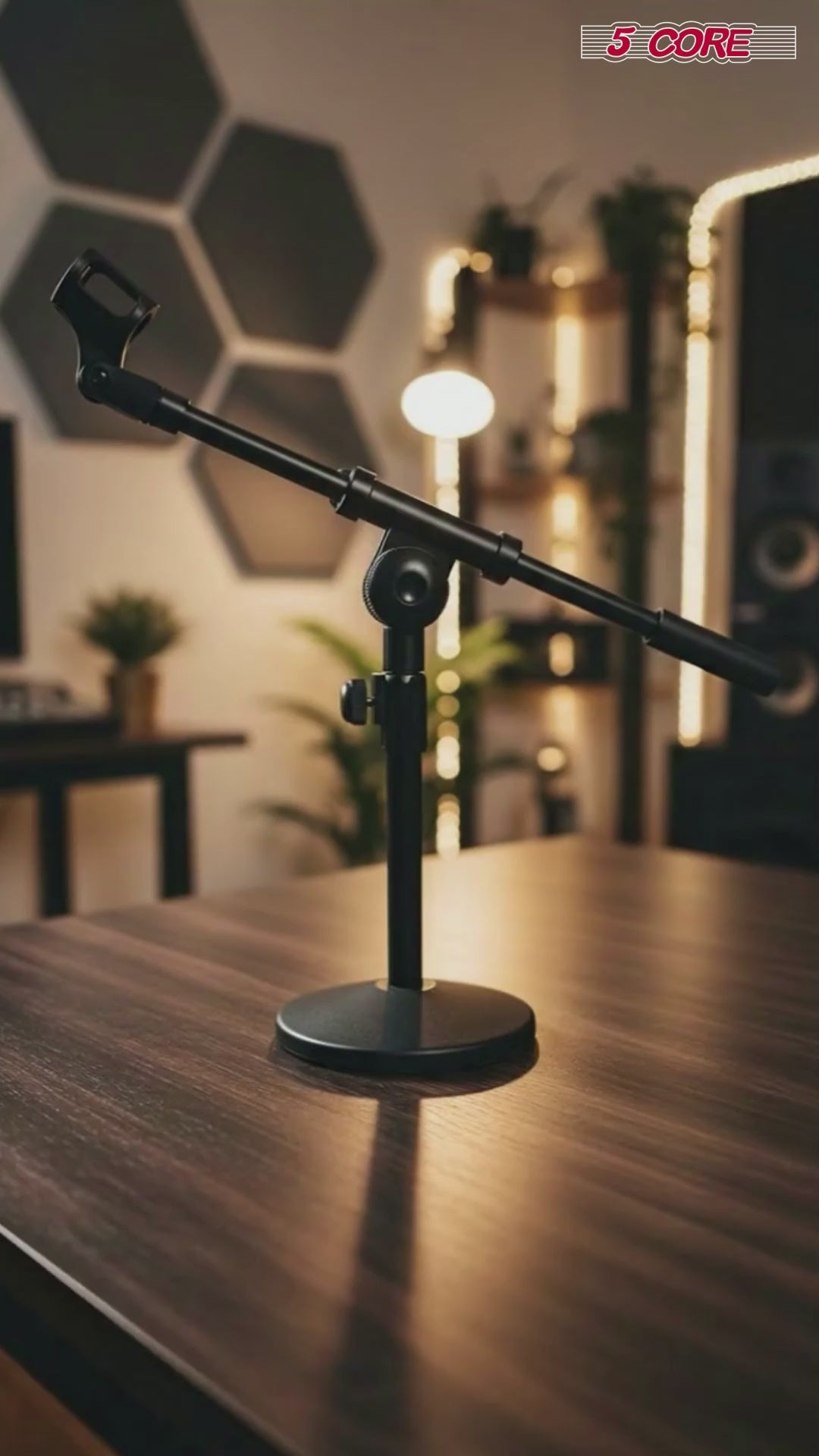 5Core Round Base Desktop Mic Stand Universal Desk Microphone Holder Table Top Stands