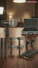 5Core Drum Mic Kit 7 Pcs Kick BassTom Snare Dynamic Mics Instrument Microphone Set BLACK