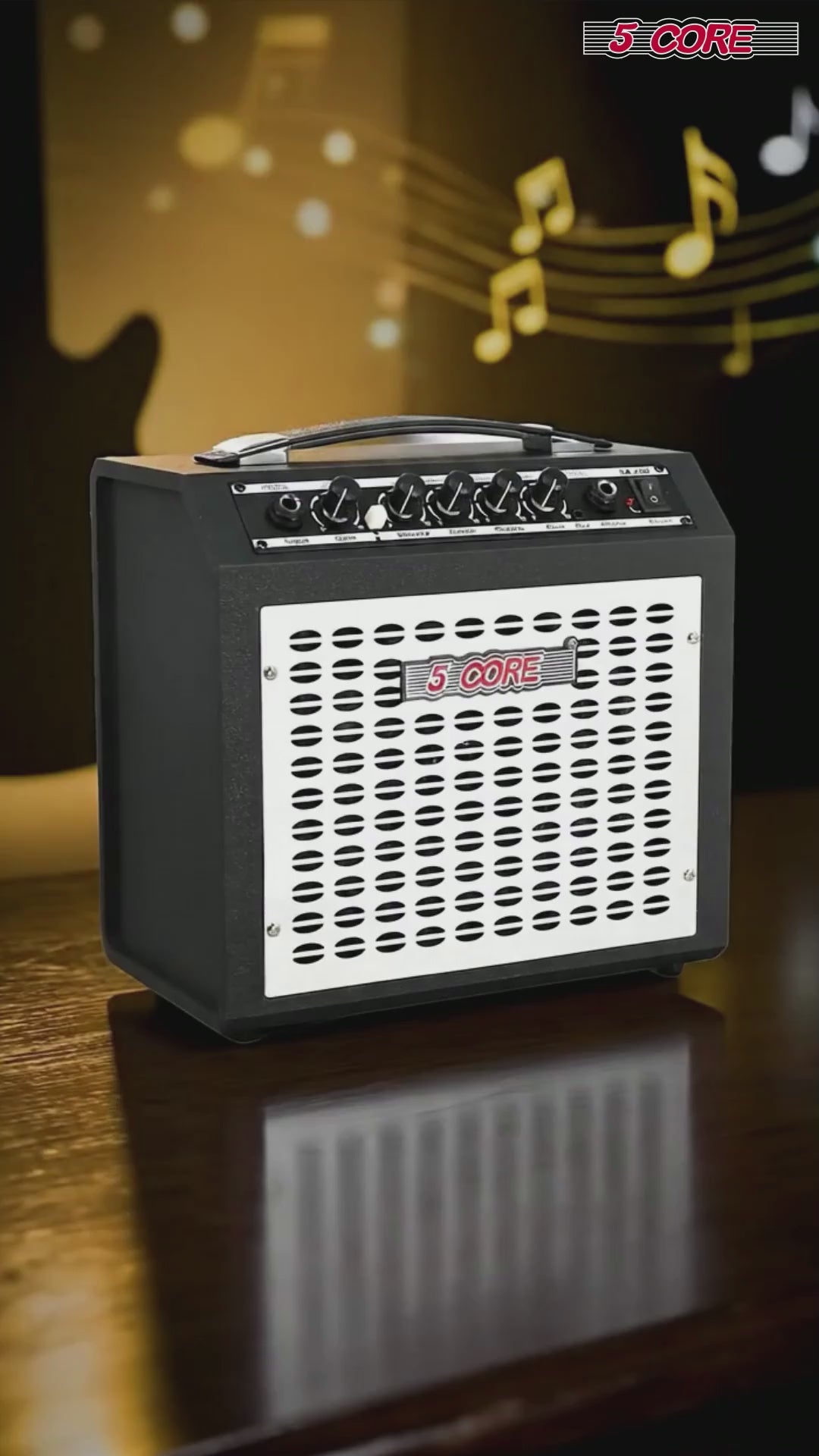 5 Core Guitar Amp 20W Electric Portable Mini Amplifier w Built in 6.5" Speaker Aux Headphone Jack