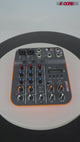 5Core Audio Mixer 4 Channel DJ Soundboard USB Interface Bluetooth Mixing Console w Repeat Delay +48V