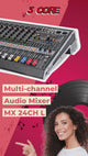 5 Core Audio Mixer 24 Channel DJ Sound Board w Bluetooth USB PC Recording PA Analog Mixing Interface