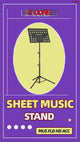 5Core Music Stand For Sheet Music Portable Tripod Adjustable Folding Note Holder White