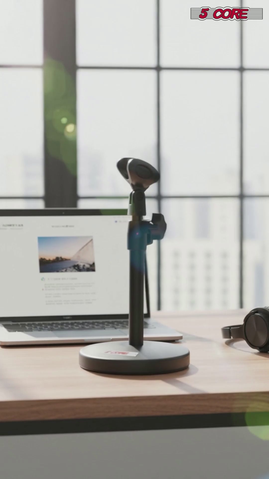 5 Core Mic Stand 3 in 1 Desktop Microphone Stands Adjustable Table Microfono Holder w Phone Clamp