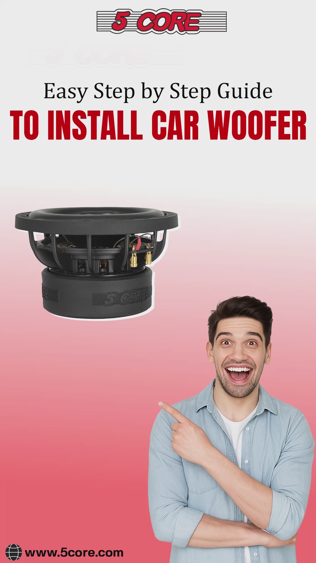 5Core 6.5 Inch Car Subwoofer Dual 2Ohm 1000W Speaker Sub Woofer Driver Aluminum Frame 6.5” Woofers