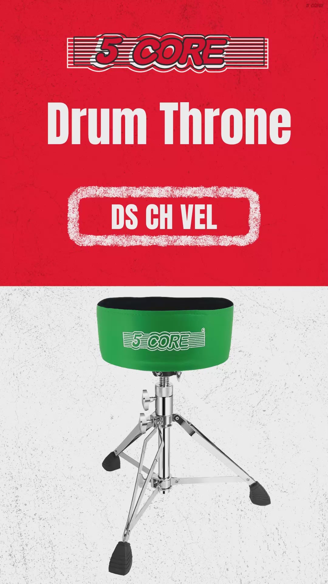 5 Core Drum Throne 5" Padded Guitar Stool Adjustable Heavy Duty Music Chair Seat w Luxury Velvet Top