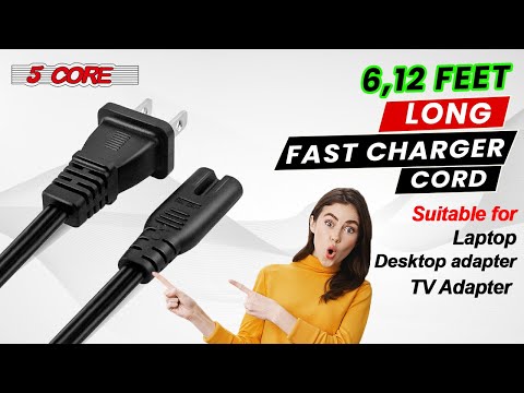 5Core 2-Prong Power Extension Cord smooth finish detail