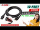 5Core 3-Prong AC Power Extension Cord 125V connector close-up