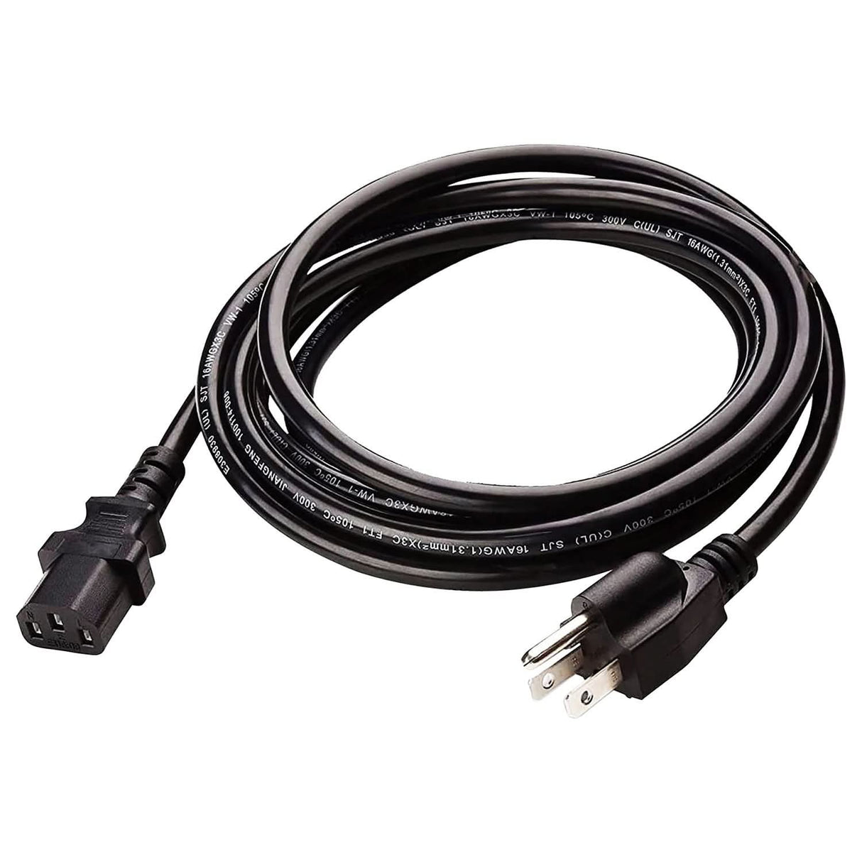 5Core AC Power Cord male to female adapter connector view
